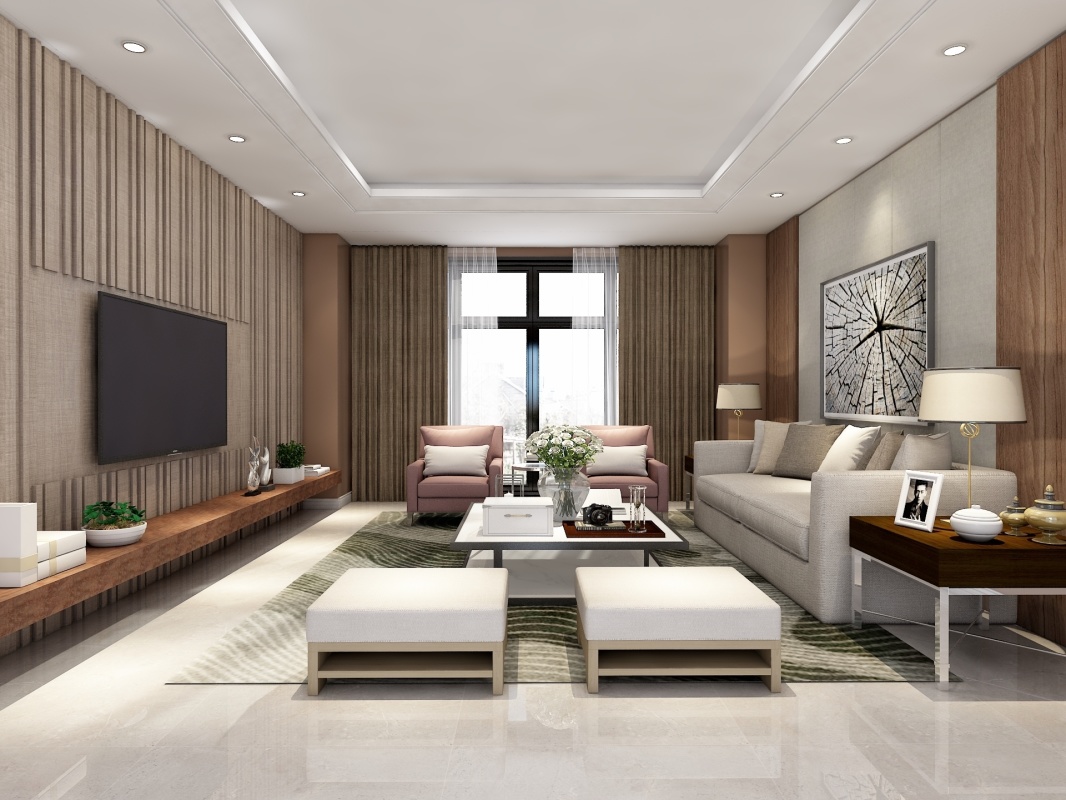 场景模型-现代客厅-三维家模型