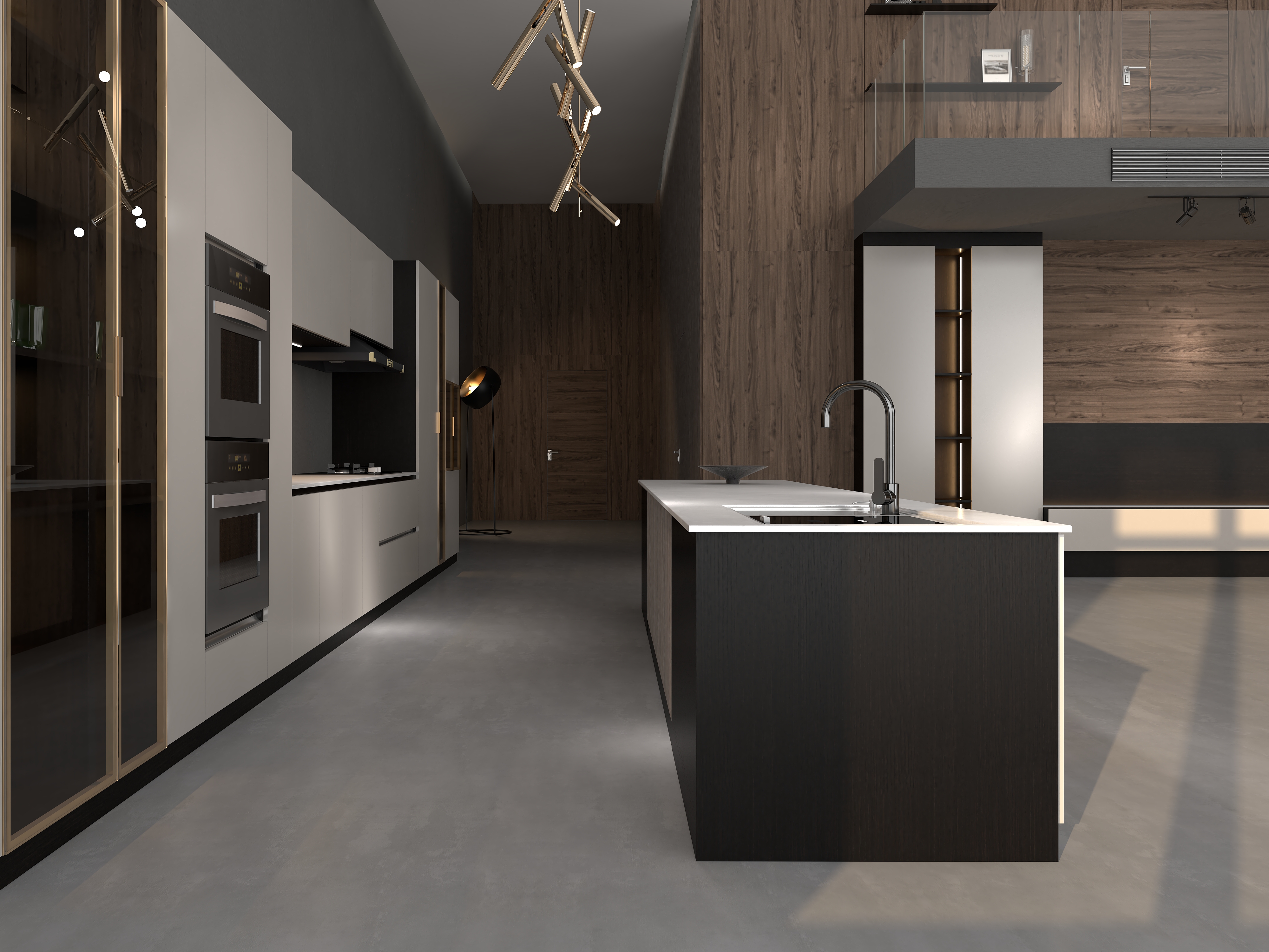 精诚板色表现&产品设计案—法国梧桐/子午灰/黑橡|三居室轻奢装修设计