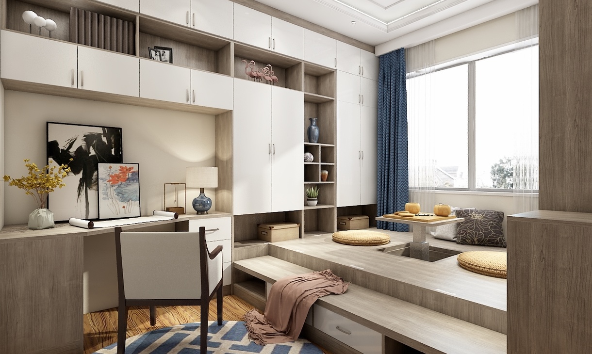 现代简约榻榻米诸葛书柜—悠然南山