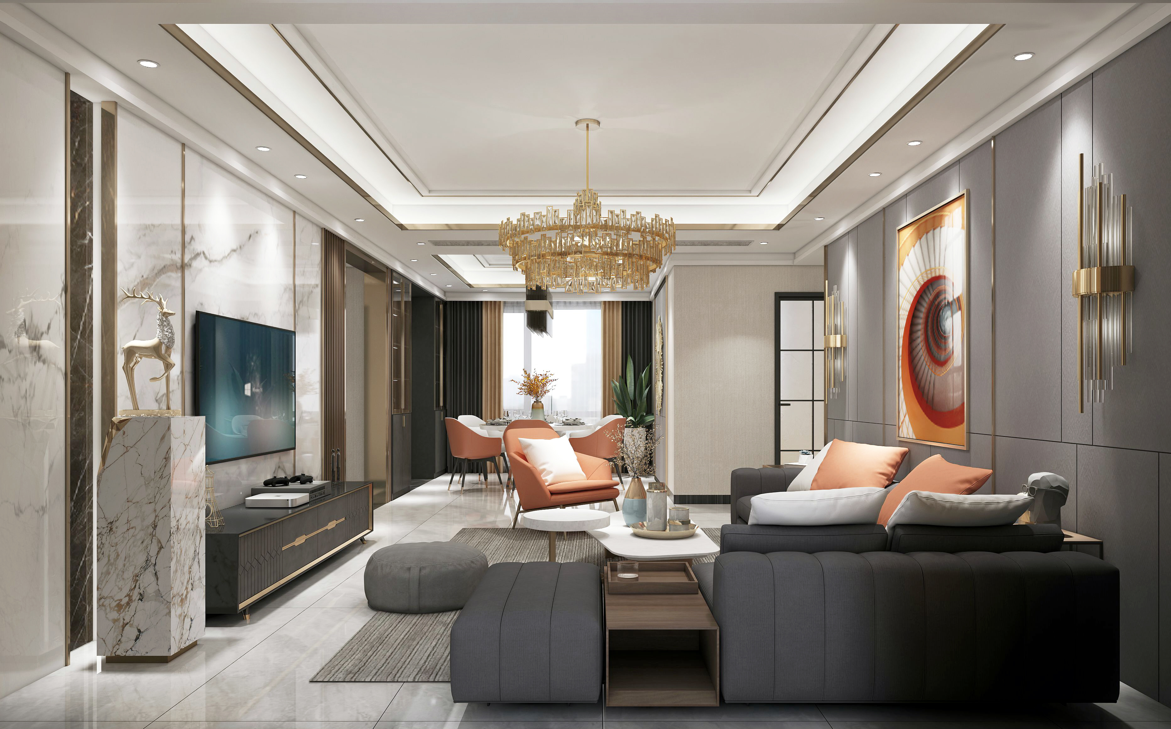 方直珑湖湾160方大户型设计方案